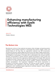 Enhancing manufacturing efficiency with Eyelit Technologies MES